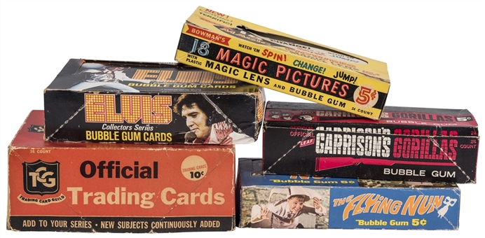 1950s-1970s Assorted Brands Non-Sports Display Boxes Collection (5 Different) Plus Unopened Packs (15)
